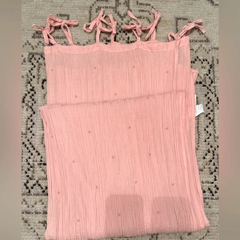 Aldrin Pink Organic Cotton Sheer Window Curtain 1/ Panel 44